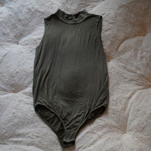 Olive green halter bodysuit